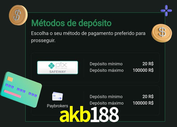 O cassino akb188 oferece uma grande variedade de métodos de pagamento